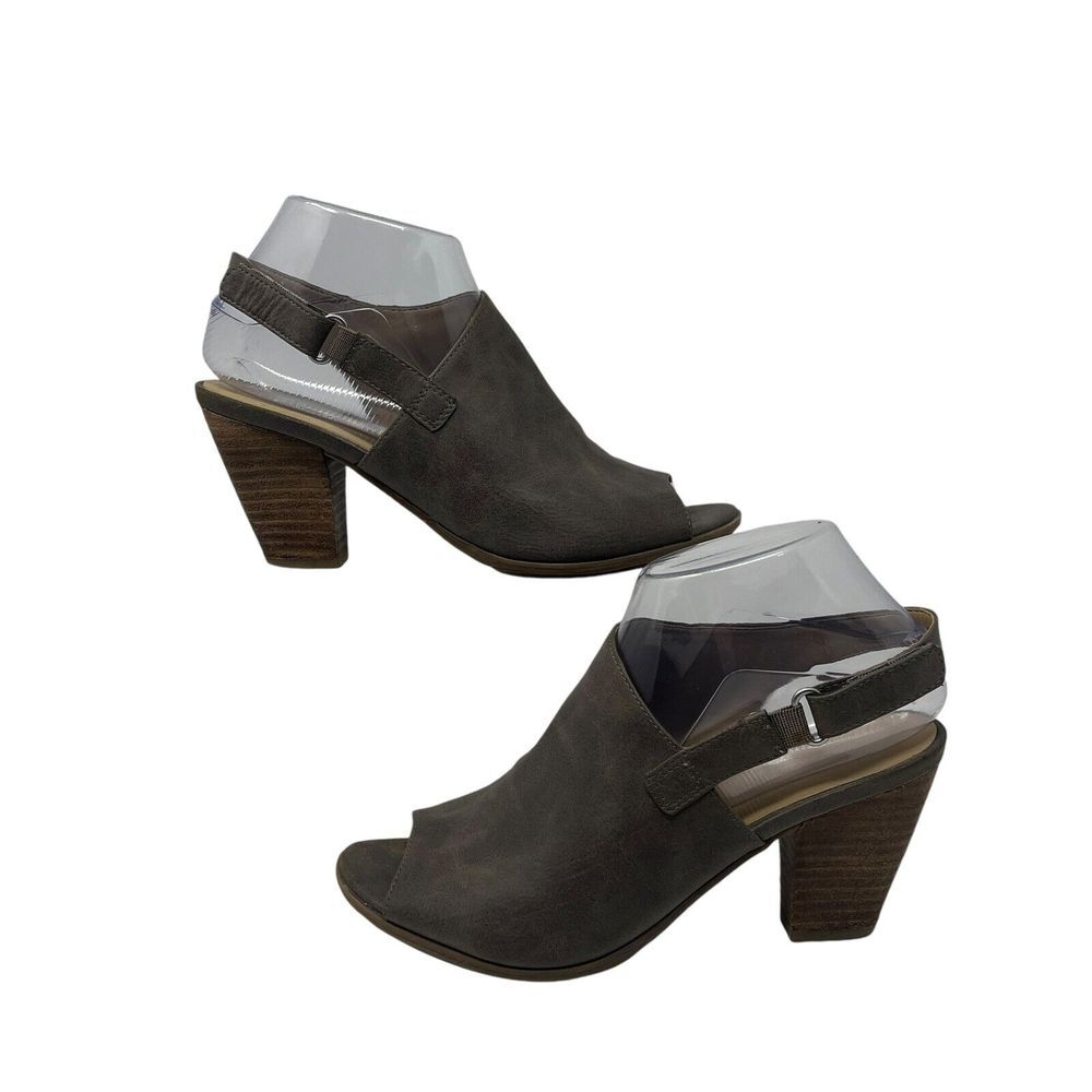 Nautralizer Dawn Tan Faux Leather Pump Slingback Women's Size 7.5 Heels Peep Toe
